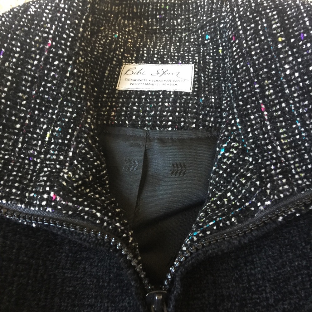 BIBI STEIN  VINTAGE BLACK LINED JACKET  HANDWEAVER